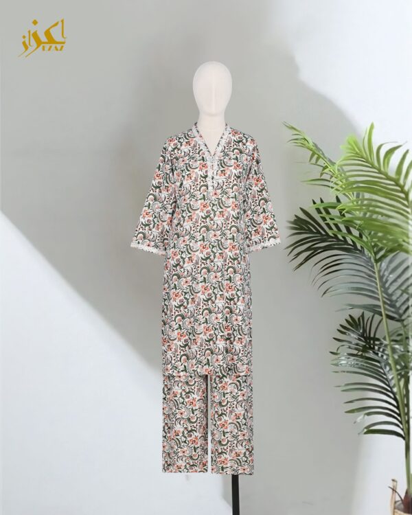 Two Piece Set (Cotton) (Ornate Floral)
