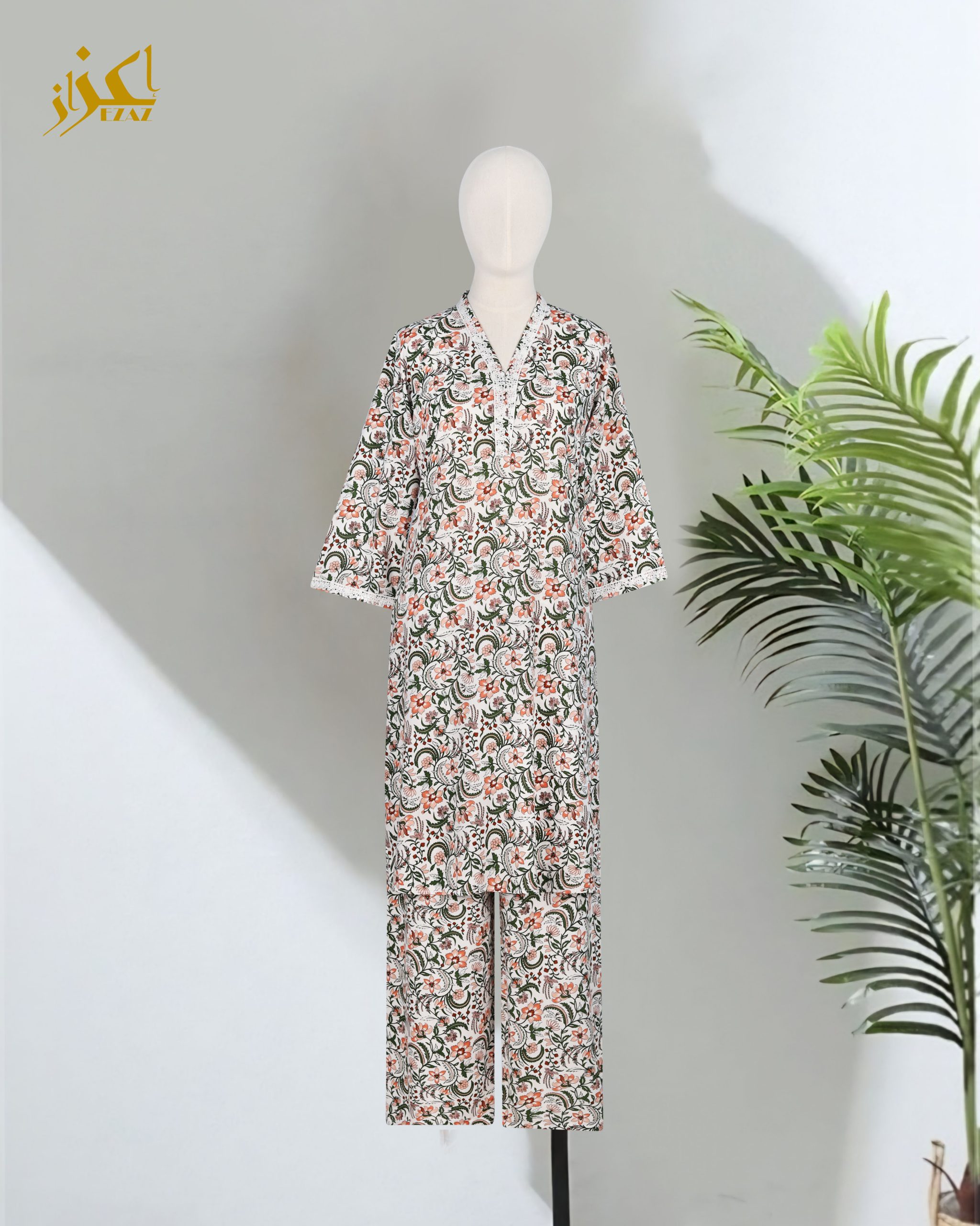 Two Piece Set (Cotton) (Ornate Floral)