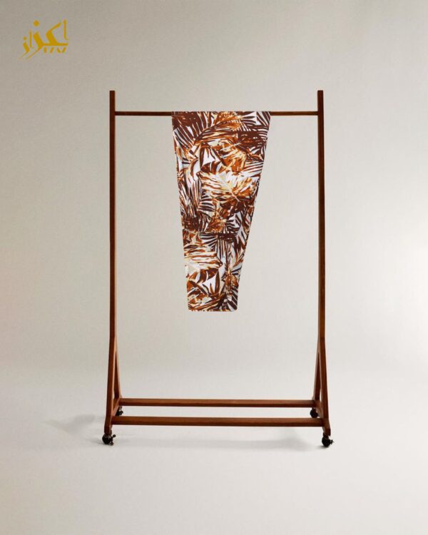 Two Piece Set (Cotton) (Orange Blue Brush Pattern) - Image 3