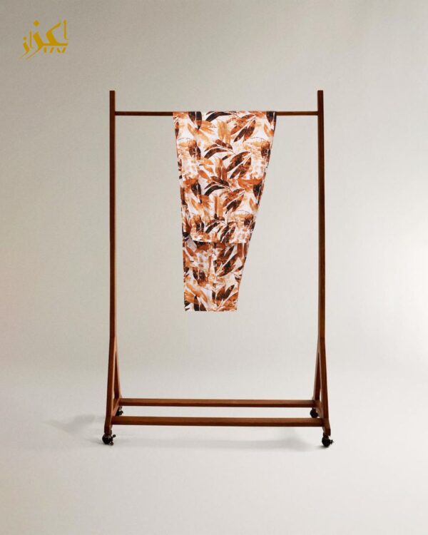 Two Piece Set (Cotton) (Orange Leaf Pattern) - Image 3