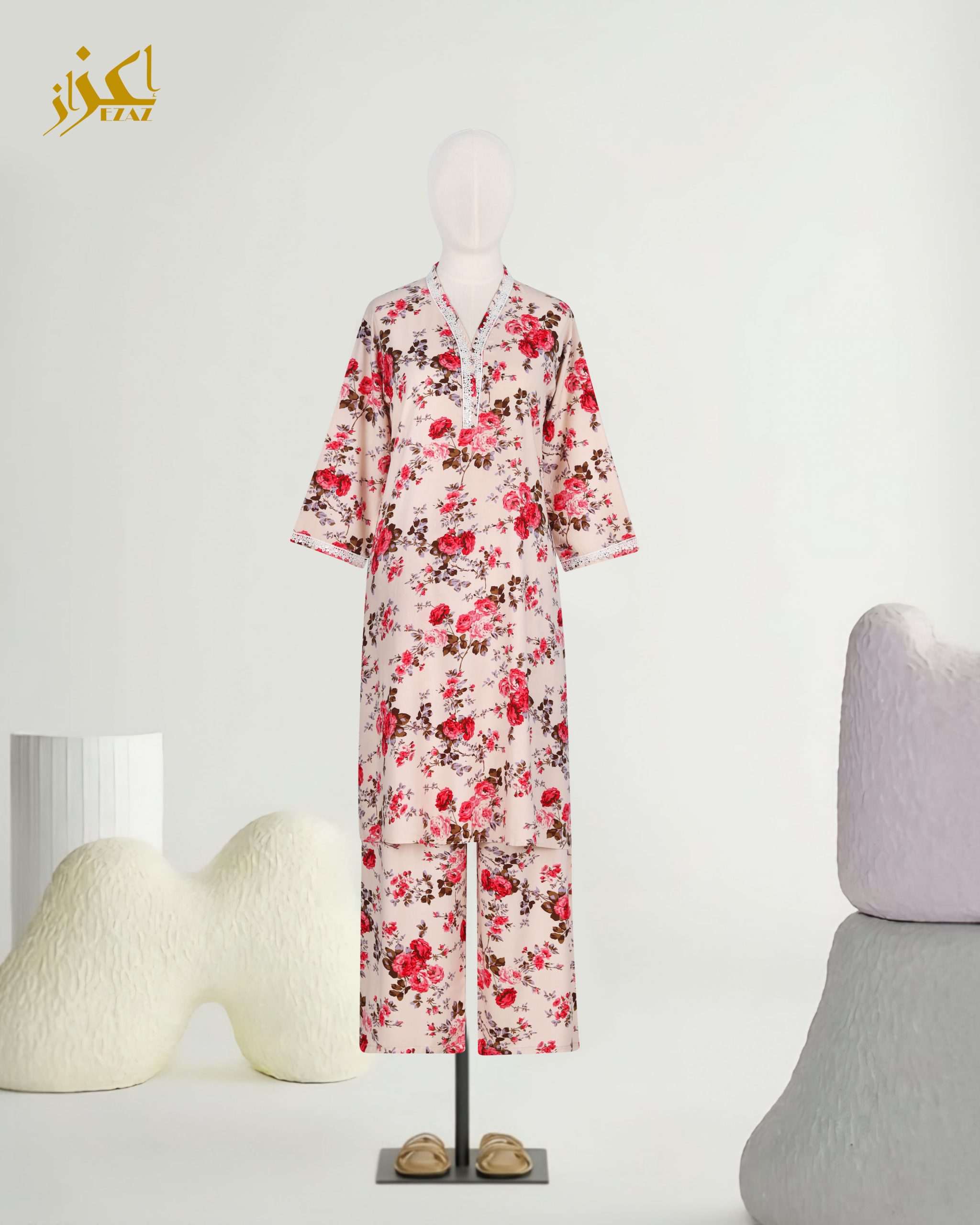 Two Piece Set (Cotton-Rose)