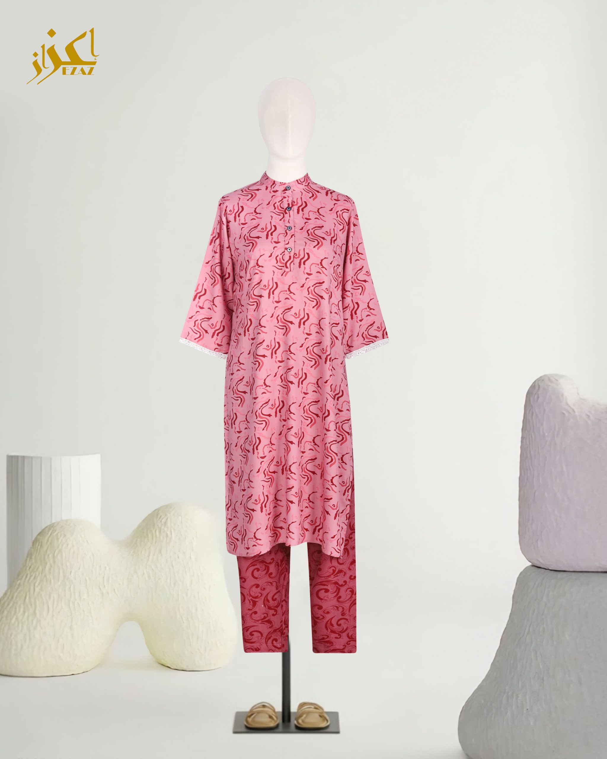 Two Piece Set (Cotton) (Vibrant Pink)